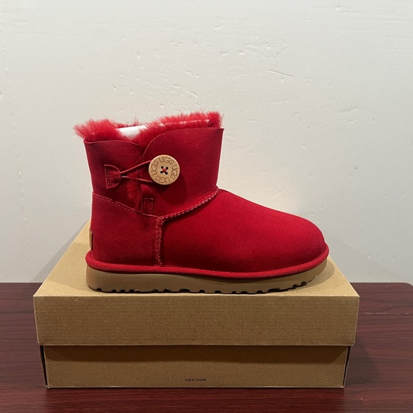 UGG Shoes - Ugg, Mini Bailey Button 2, 1016422, Red